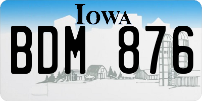 IA license plate BDM876