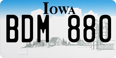 IA license plate BDM880