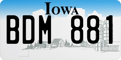 IA license plate BDM881