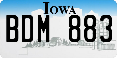 IA license plate BDM883