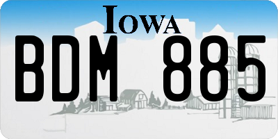 IA license plate BDM885