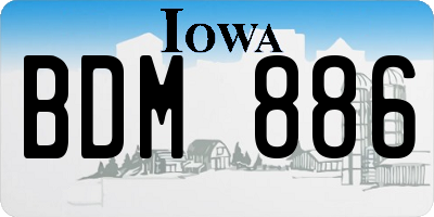 IA license plate BDM886