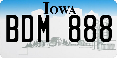 IA license plate BDM888