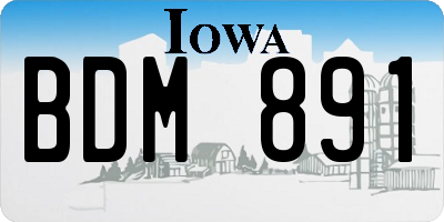 IA license plate BDM891