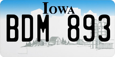 IA license plate BDM893
