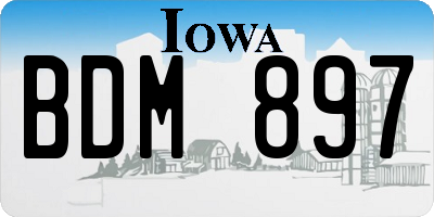 IA license plate BDM897