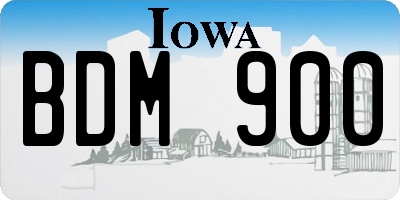 IA license plate BDM900