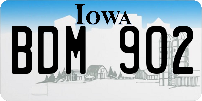 IA license plate BDM902