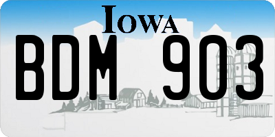 IA license plate BDM903