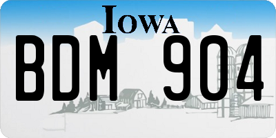 IA license plate BDM904