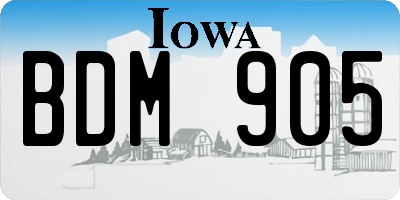IA license plate BDM905