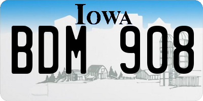 IA license plate BDM908