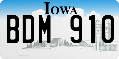 IA license plate BDM910