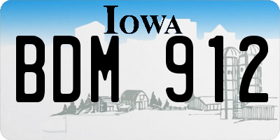 IA license plate BDM912