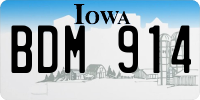 IA license plate BDM914