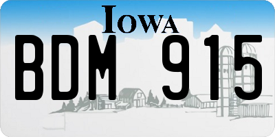 IA license plate BDM915