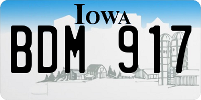 IA license plate BDM917
