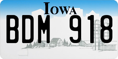 IA license plate BDM918
