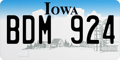 IA license plate BDM924