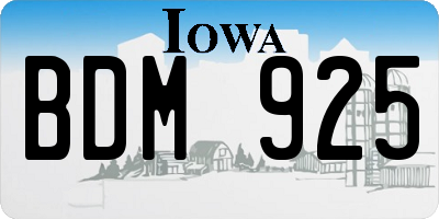 IA license plate BDM925