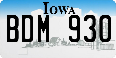 IA license plate BDM930