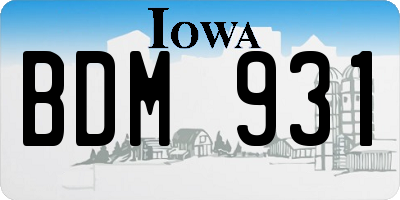IA license plate BDM931
