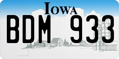 IA license plate BDM933