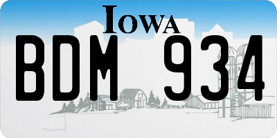IA license plate BDM934