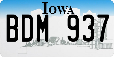 IA license plate BDM937