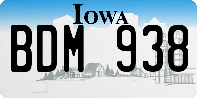 IA license plate BDM938