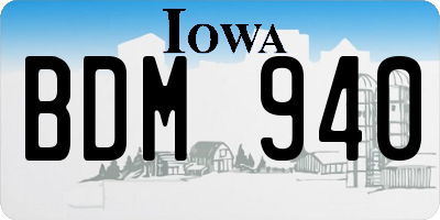 IA license plate BDM940