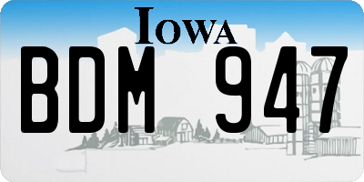 IA license plate BDM947