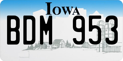 IA license plate BDM953