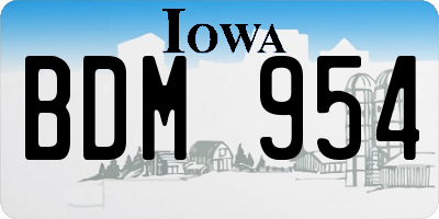 IA license plate BDM954