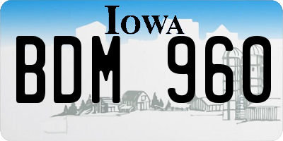 IA license plate BDM960