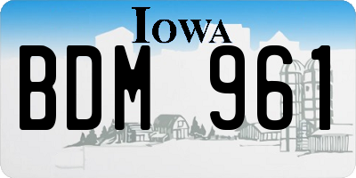 IA license plate BDM961