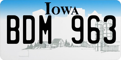 IA license plate BDM963