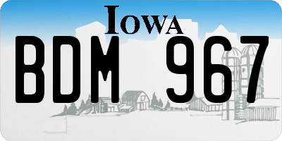IA license plate BDM967