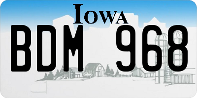 IA license plate BDM968