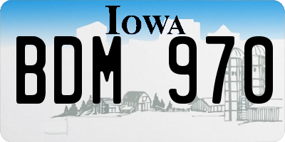 IA license plate BDM970