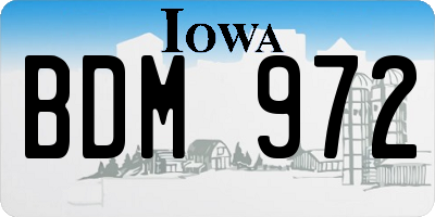 IA license plate BDM972