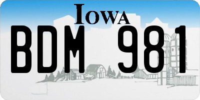 IA license plate BDM981