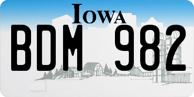 IA license plate BDM982