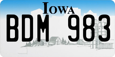 IA license plate BDM983