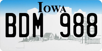 IA license plate BDM988