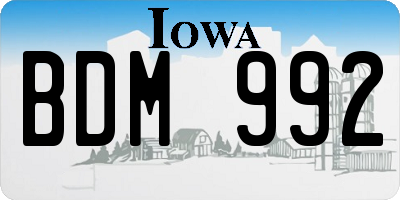 IA license plate BDM992