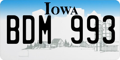 IA license plate BDM993