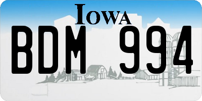 IA license plate BDM994