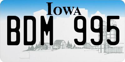 IA license plate BDM995