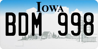 IA license plate BDM998